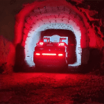 A Sandvik concept loader advancing in the company’s test mine. Credit: Sandvik