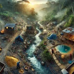 illegal gold mining operation