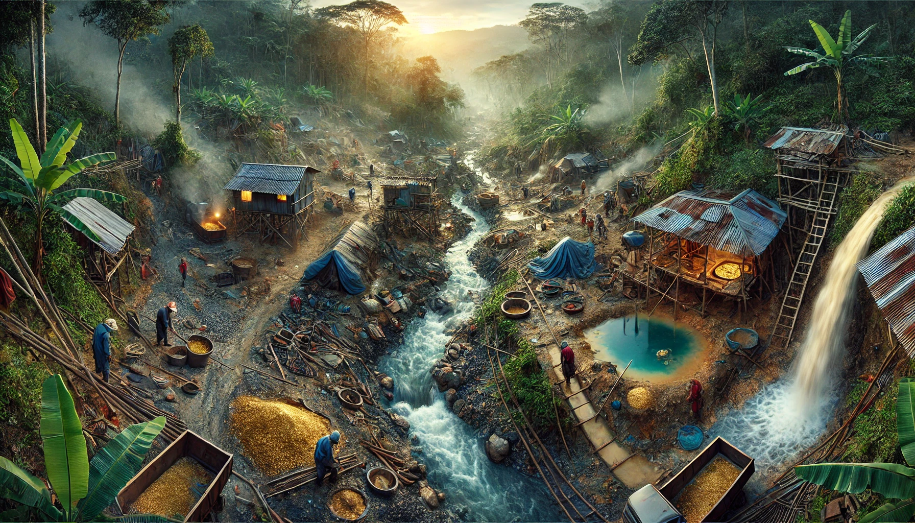 illegal gold mining operation