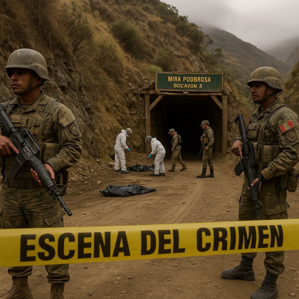 Peruvian soldiers deployed at La Poderosa mine after Pataz gold mining massacre