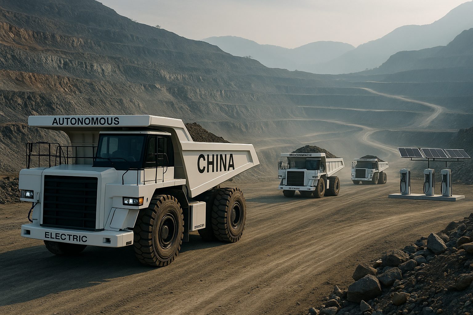 Electric mining trucks in China operating under zero-carbon initiative