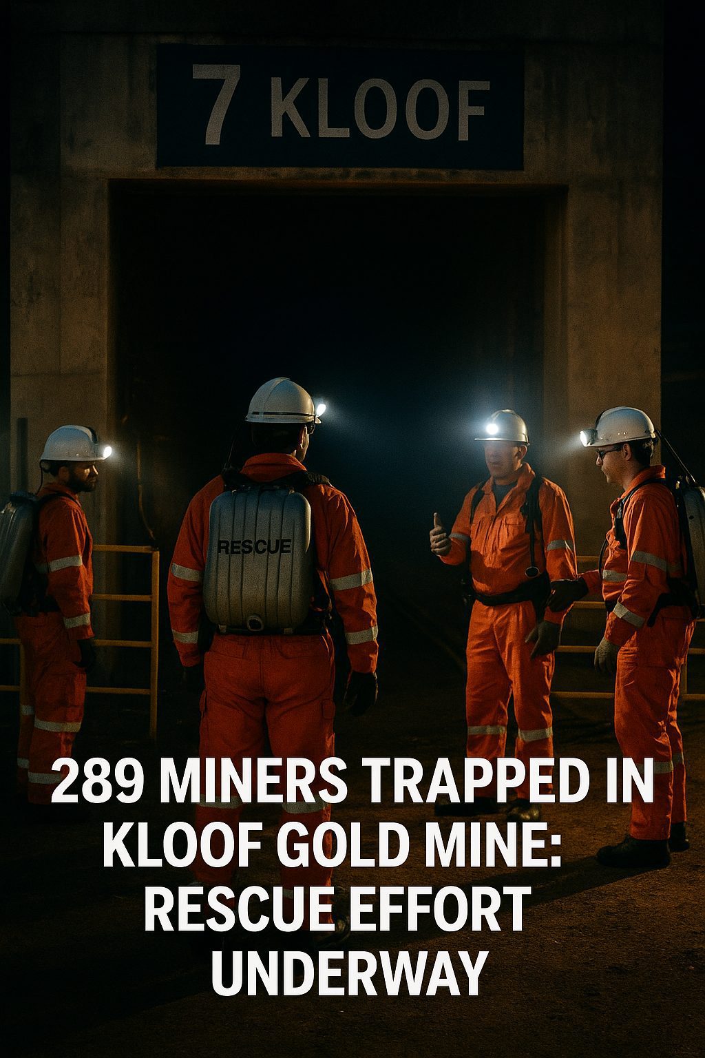 Rescue workers coordinate efforts at Kloof gold mine where 289 miners are trapped underground