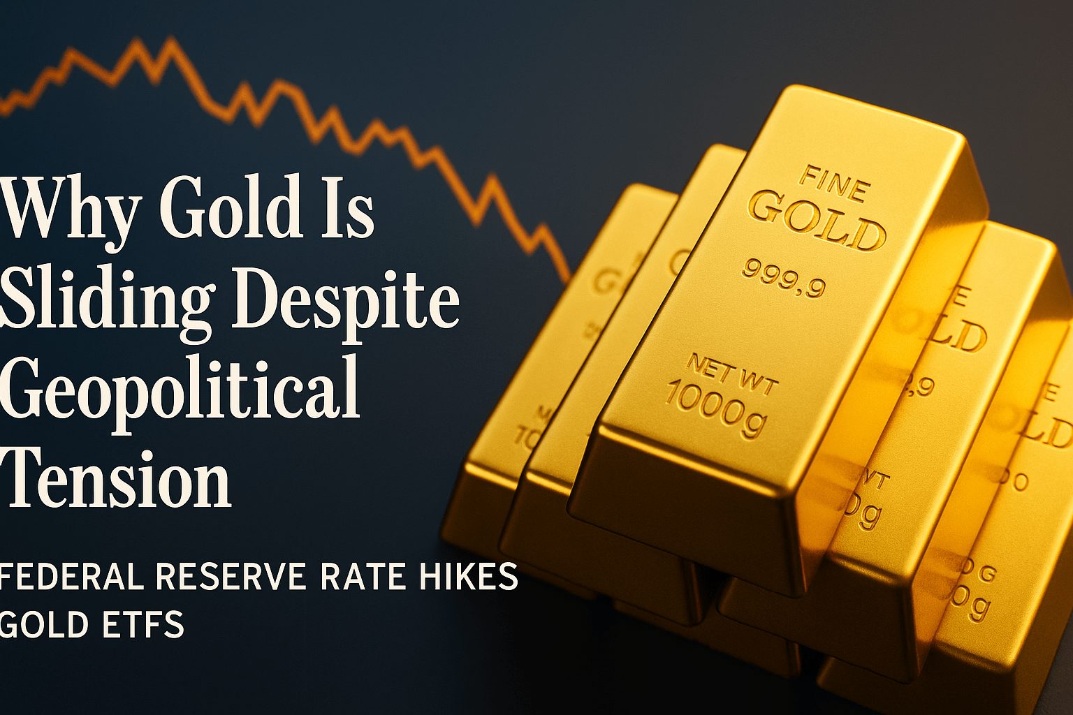Gold bars with Federal Reserve rate hike headlines
