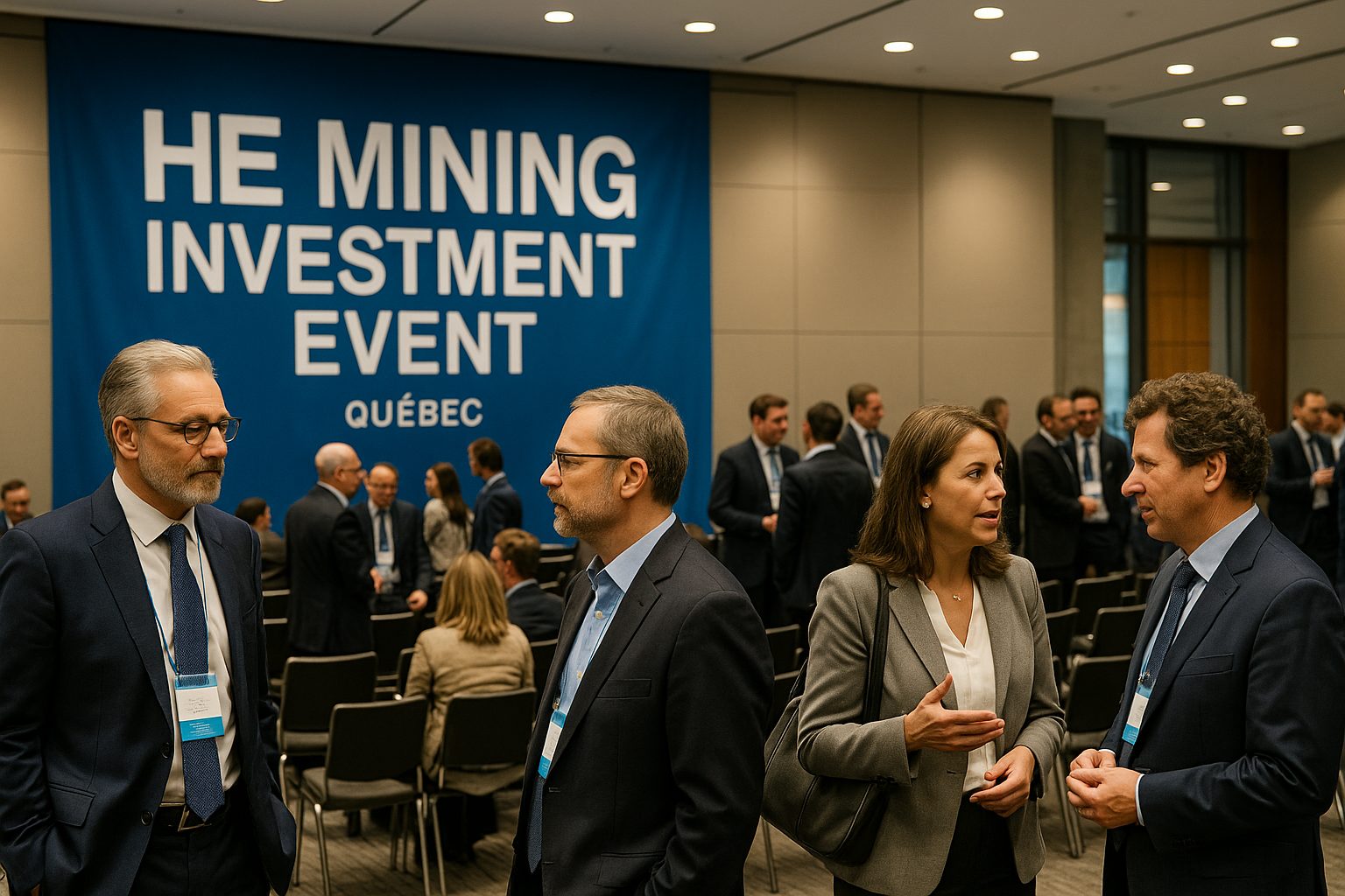 Investors and mining executives at HE Mining Investment Event in Québec City exploring mining sector opportunities