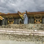 Idle mining trucks at Cobre Panamá site