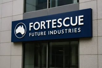 Fortescue Future Industries signage highlighting the company’s strategic expansion into copper assets