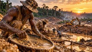 Artisanal mining activity illustrating mineral traceability and illegal mining risks