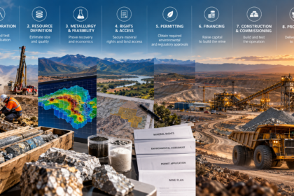 Stages of mine development from exploration to production