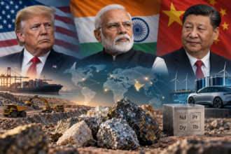 Modi Xi and Trump amid India China US critical minerals rivalry