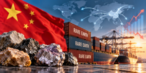 Rare earth mineral samples representing China’s rare earth exports and global critical-minerals supply chains.