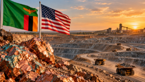 Open-pit copper mine in Zambia illustrating the country's role in global copper supply chains