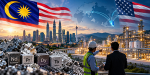 Rare earth processing facility in Malaysia representing US investment and efforts to diversify rare earth supply chains.