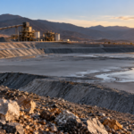 Mine tailings at a mining site being assessed for critical mineral recovery