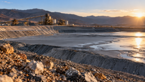 Mine tailings at a mining site being assessed for critical mineral recovery