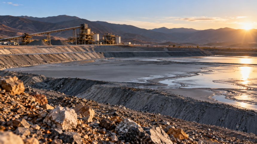 Mine tailings at a mining site being assessed for critical mineral recovery