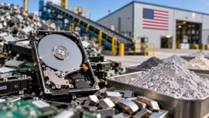 Rare earth recovery from end-of-life hard drives for domestic critical minerals supply.