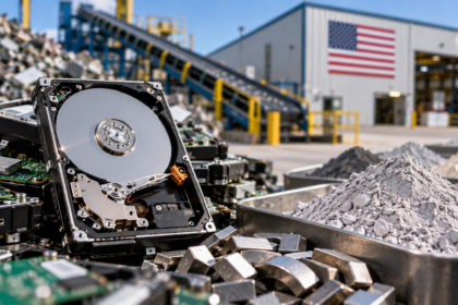 Rare earth recovery from end-of-life hard drives for domestic critical minerals supply.