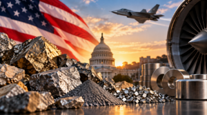 Critical minerals and aerospace materials representing US strategic supply-chain security.