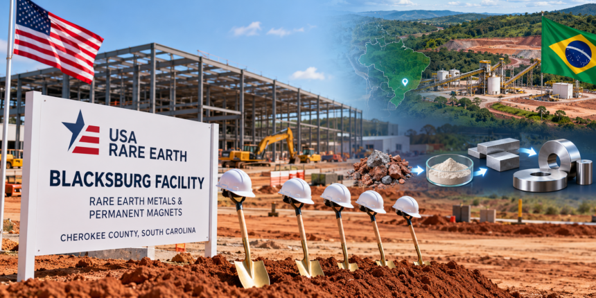 Planned USA Rare Earth permanent magnet manufacturing facility in South Carolina.